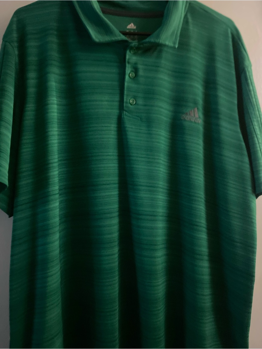 adidas Green climalite Heathered Stripe Polo Shirt